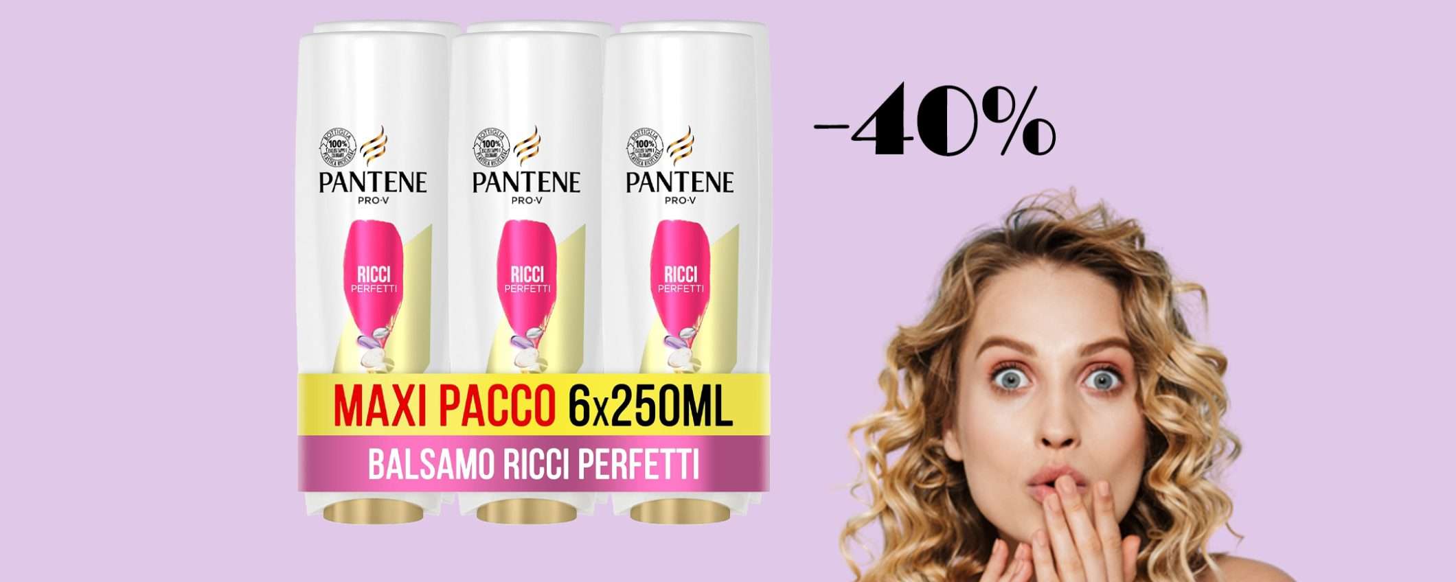 Balsamo Pantene Pro-V Ricci Perfetti (6x250ml) in sconto del 40%