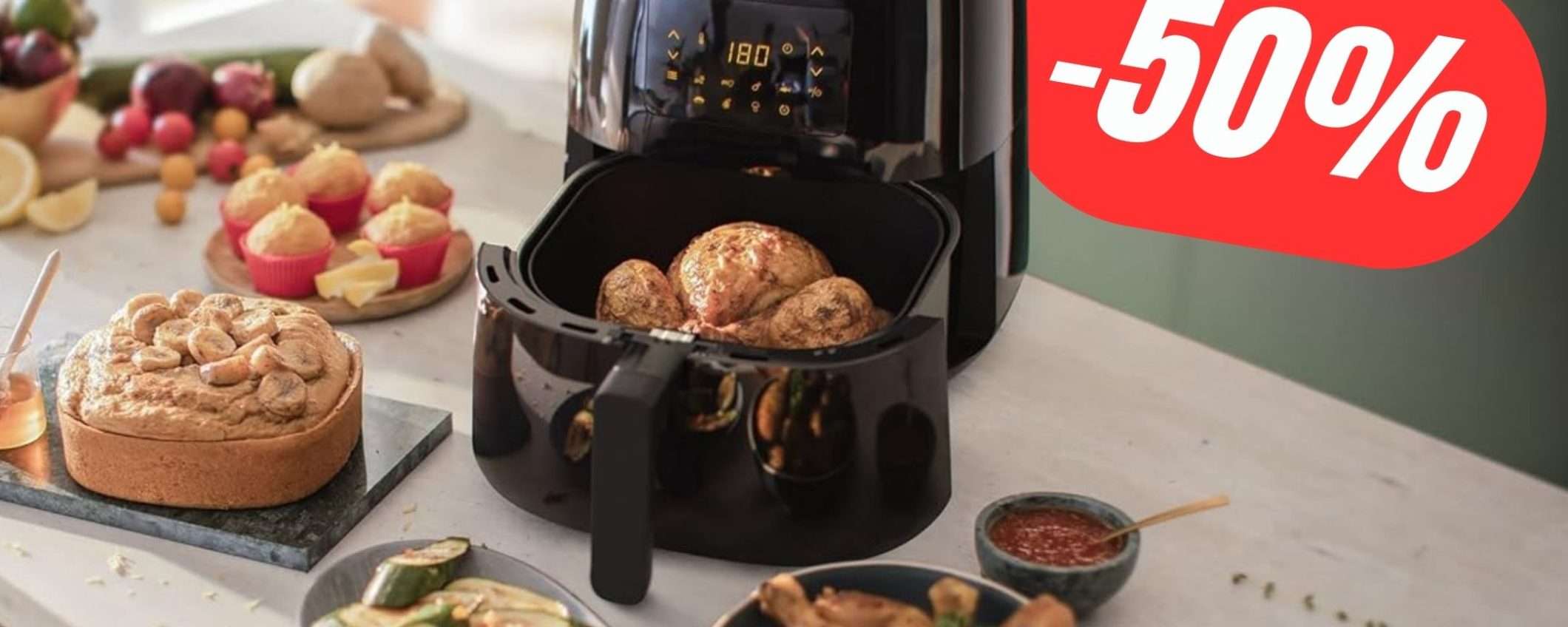 FOLLE SCONTO del -50% per la Friggitrice ad Aria Philips! FOLLE SCONTO del -50% per la Friggitrice ad Aria Philips!