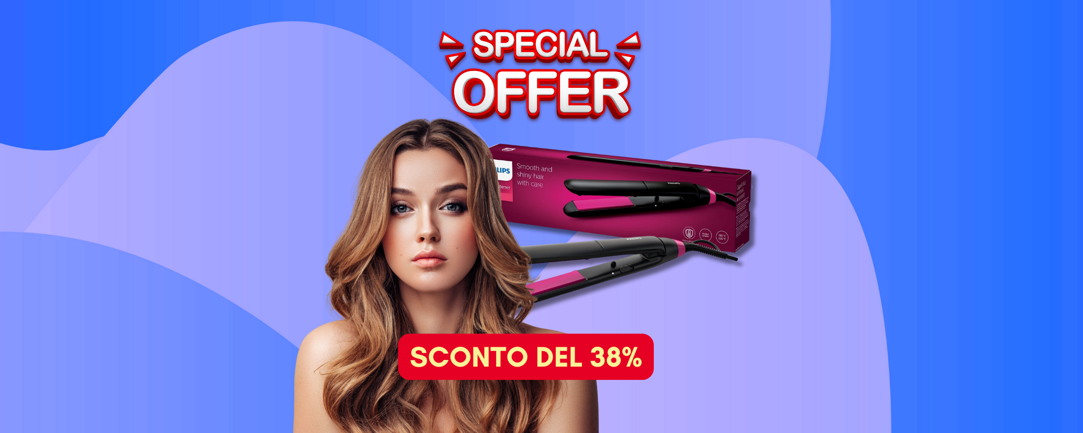 Piastra Philips EssentialCare in sconto del 38%: perfetta da portare in viaggio!