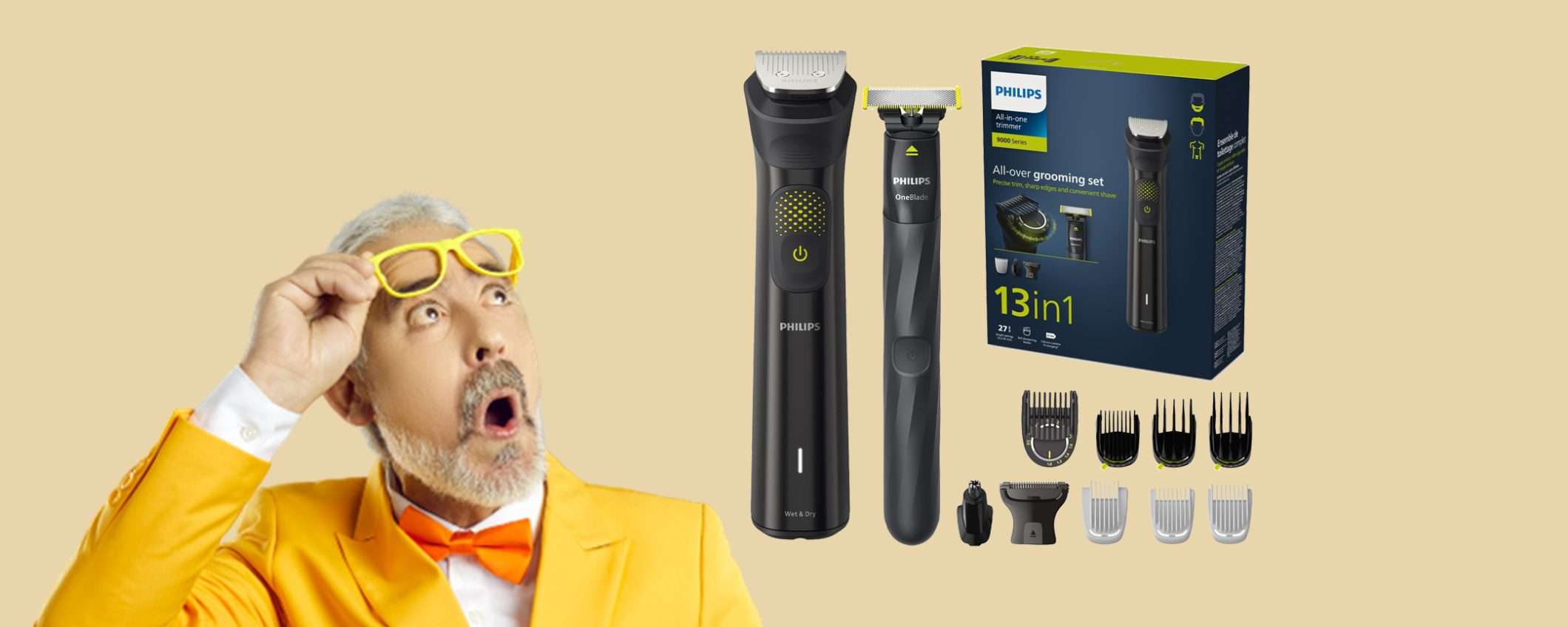 Philips Series 9000 13 in 1 + OneBlade in offerta FOLLE Philips Series 9000 13 in 1 + OneBlade in offerta FOLLE