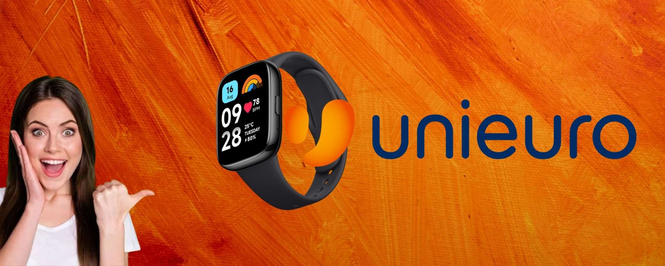 Lo Xiaomi Redmi Watch 3 Active in 3 RATE da 13€ da UNIEURO Lo Xiaomi Redmi Watch 3 Active in 3 RATE da 13€ da UNIEURO