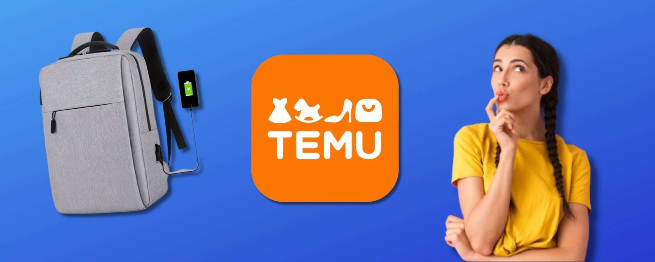 Porta tutto con te nel comodo ZAINO tech a 5 EURO su TEMU Porta tutto con te nel comodo ZAINO tech a 5 EURO su TEMU