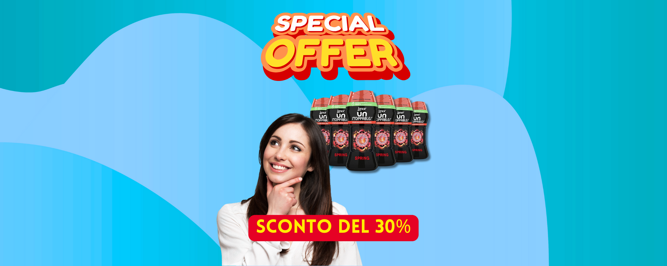 Maxi confezione di Lenor profumatore per lavatrice in sconto SHOCK del 30%