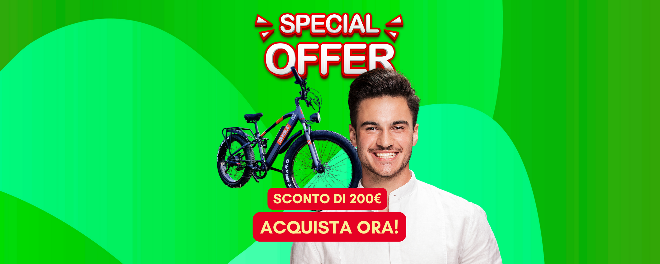 Bicicletta elettrica Fat Bike Vakole in sconto di 200€ Bicicletta elettrica Fat Bike Vakole in sconto di 200€