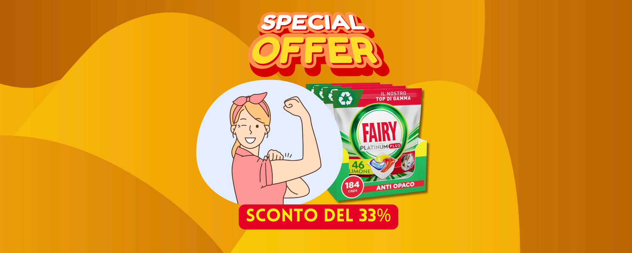 Fairy Platinum Plus: sconto del 33% su questa maxi confezione