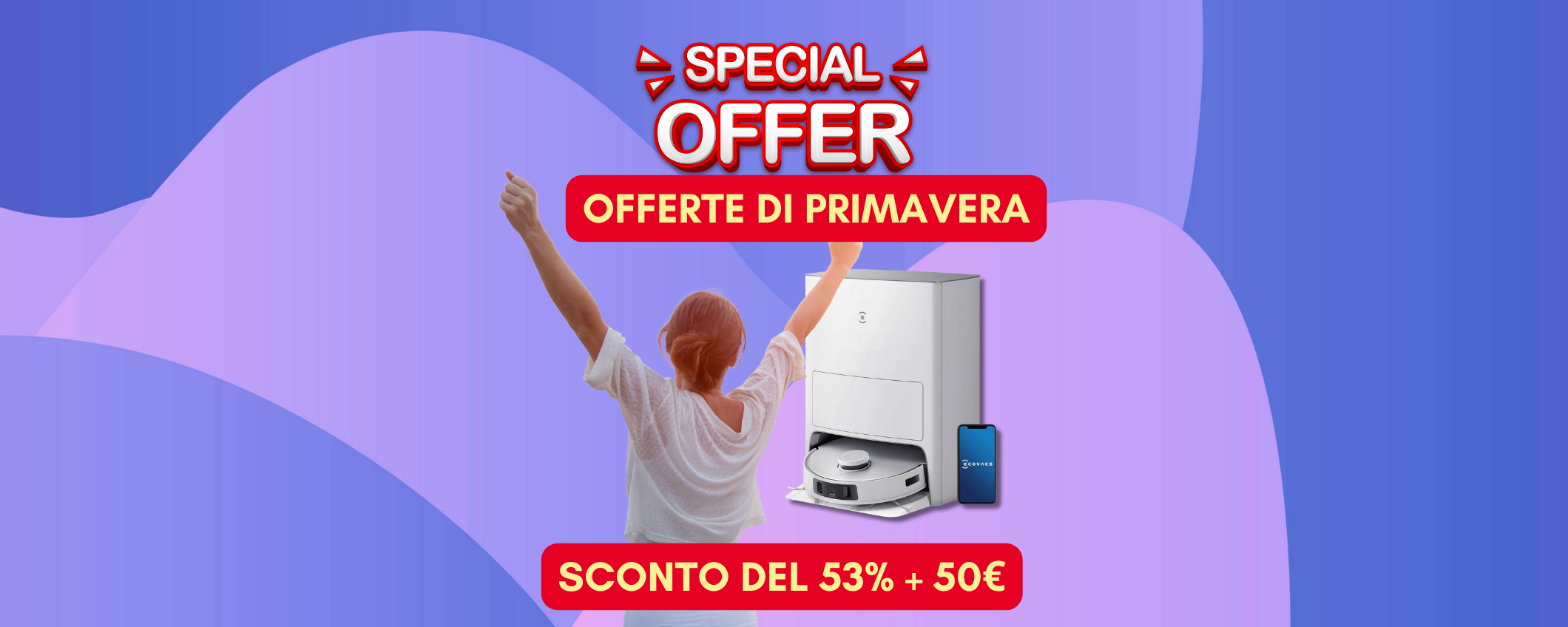 Ecovacs Deebot T20e Omni in sconto del 54% + 50€ di ulteriore risparmio Ecovacs Deebot T20e Omni in sconto del 54% + 50€ di ulteriore risparmio
