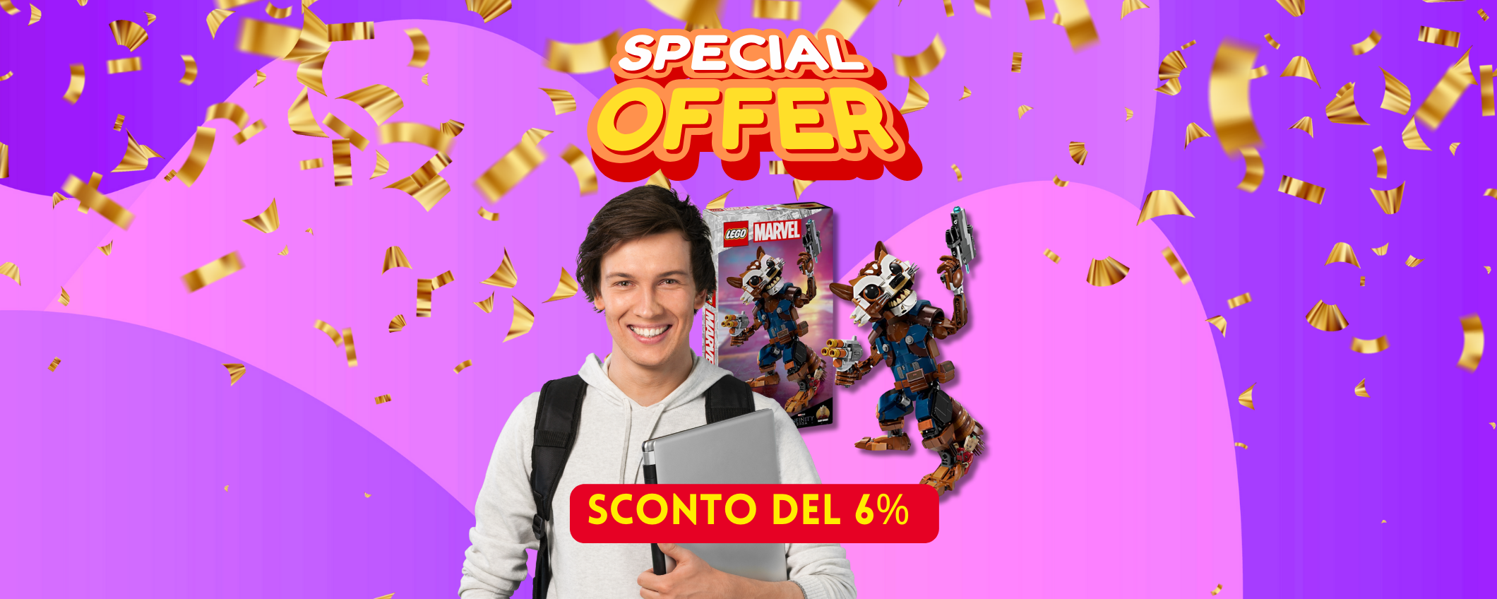 Bellissimo set Lego Marvel Rocket e baby Groot in sconto del 6% Bellissimo set Lego Marvel Rocket e baby Groot in sconto del 6%