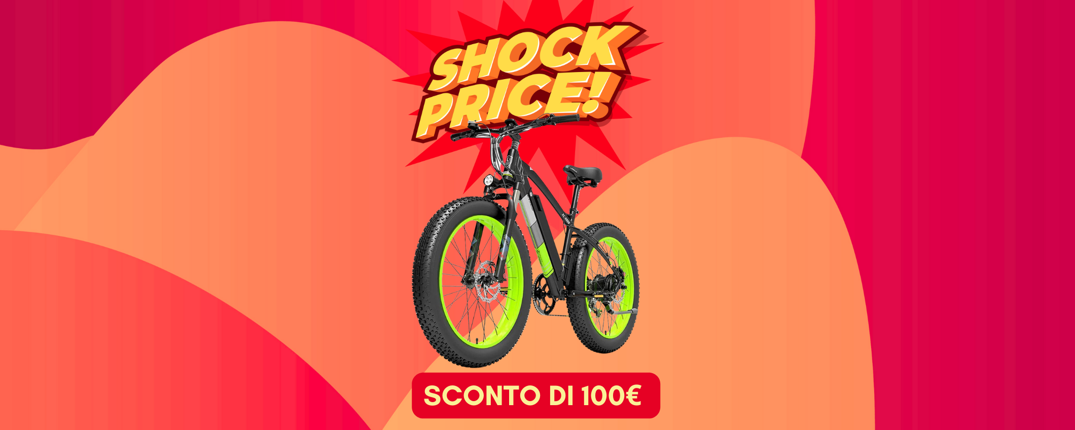 Fat Tire Mountain E-Bike in sconto di 100€, prezzo SHOCK Fat Tire Mountain E-Bike in sconto di 100€, prezzo SHOCK