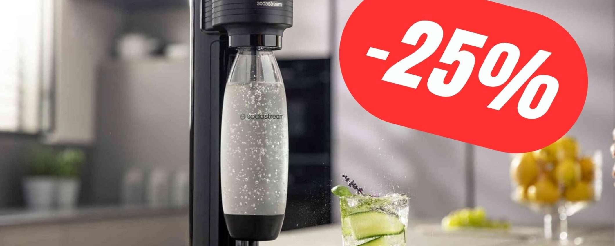 Paga il Gasatore d'acqua SodaStream POCHISSIMO grazie allo sconto del -25%! Paga il Gasatore d'acqua SodaStream POCHISSIMO grazie allo sconto del -25%!