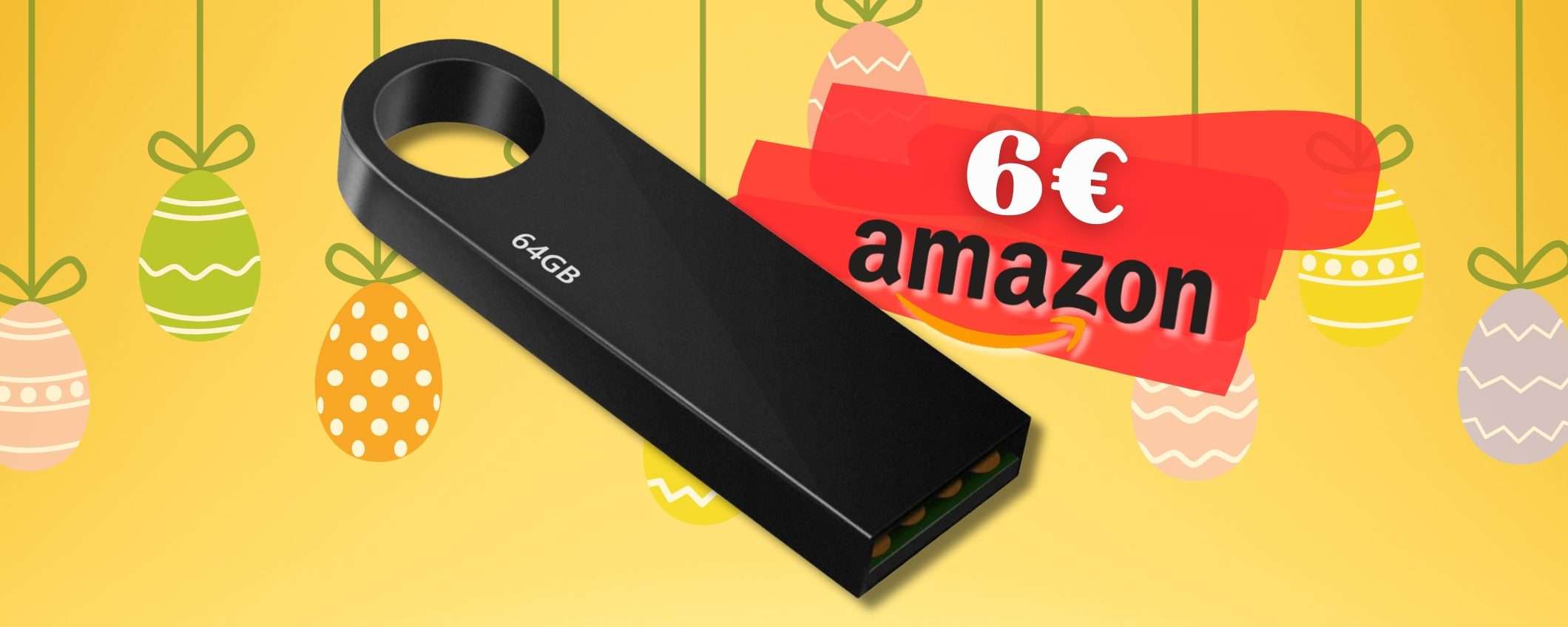 SUPER chiavetta USB da 64GB resistente ad acqua e non solo: 6€ appena