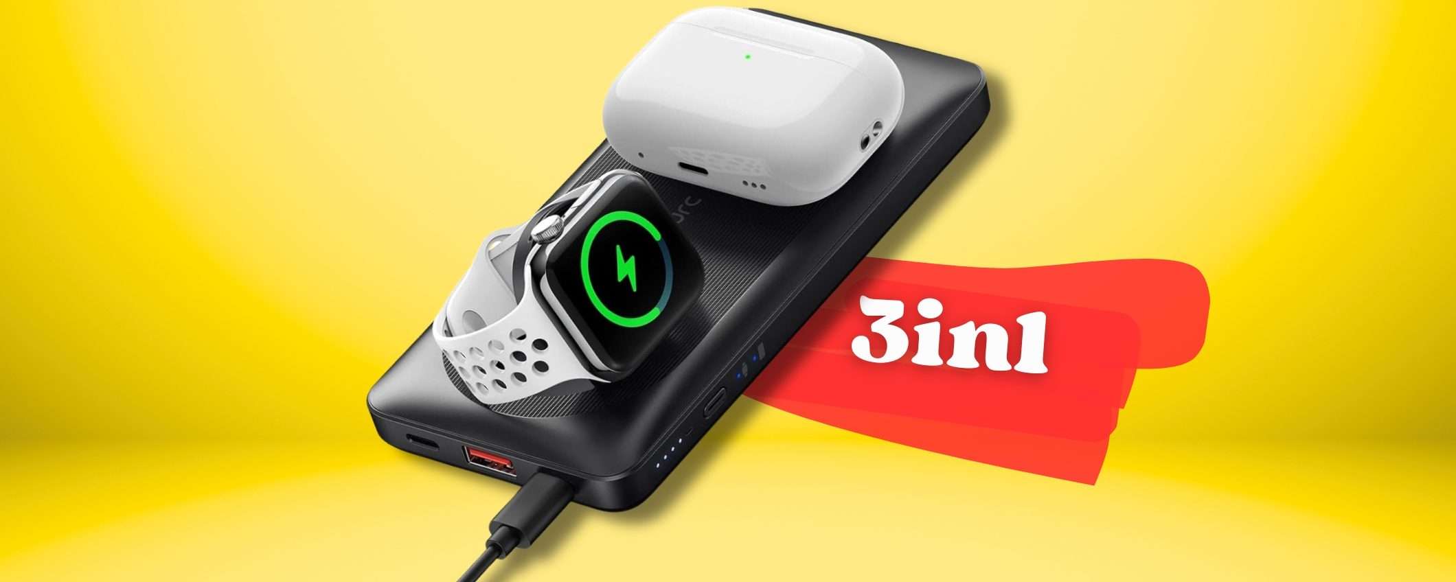 Power Bank 3in1 per smartphone, accessori e ALTRO: magnetico e wireless Power Bank 3in1 per smartphone, accessori e ALTRO: magnetico e wireless