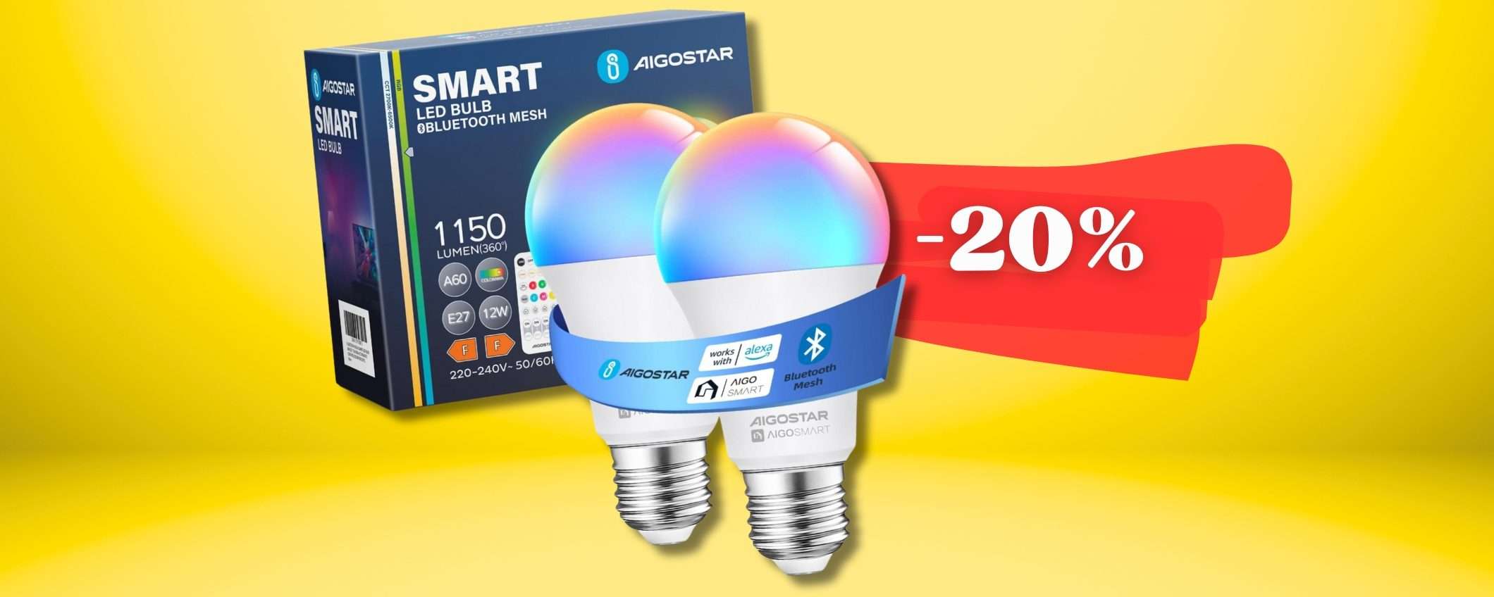 Lampadine SMART colorano casa SUBITO: E27 e compatibili Alexa Google Lampadine SMART colorano casa SUBITO: E27 e compatibili Alexa Google