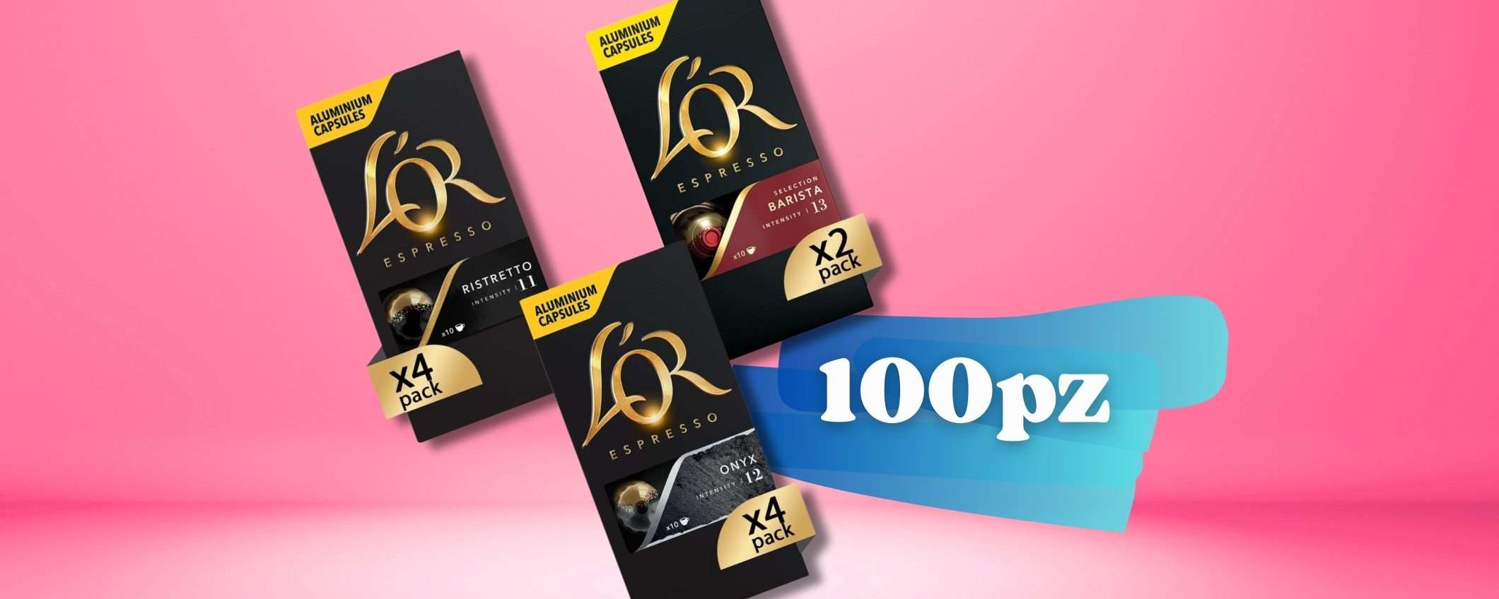 Espresso L'Or per un caffè SUPREMO su Nespresso, 100 capsule miste