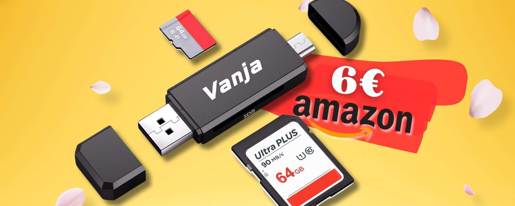 Lettore Schede SD/Micro SD a 6€ è l'affare del giorno, su AMAZON Lettore Schede SD/Micro SD a 6€ è l'affare del giorno, su AMAZON