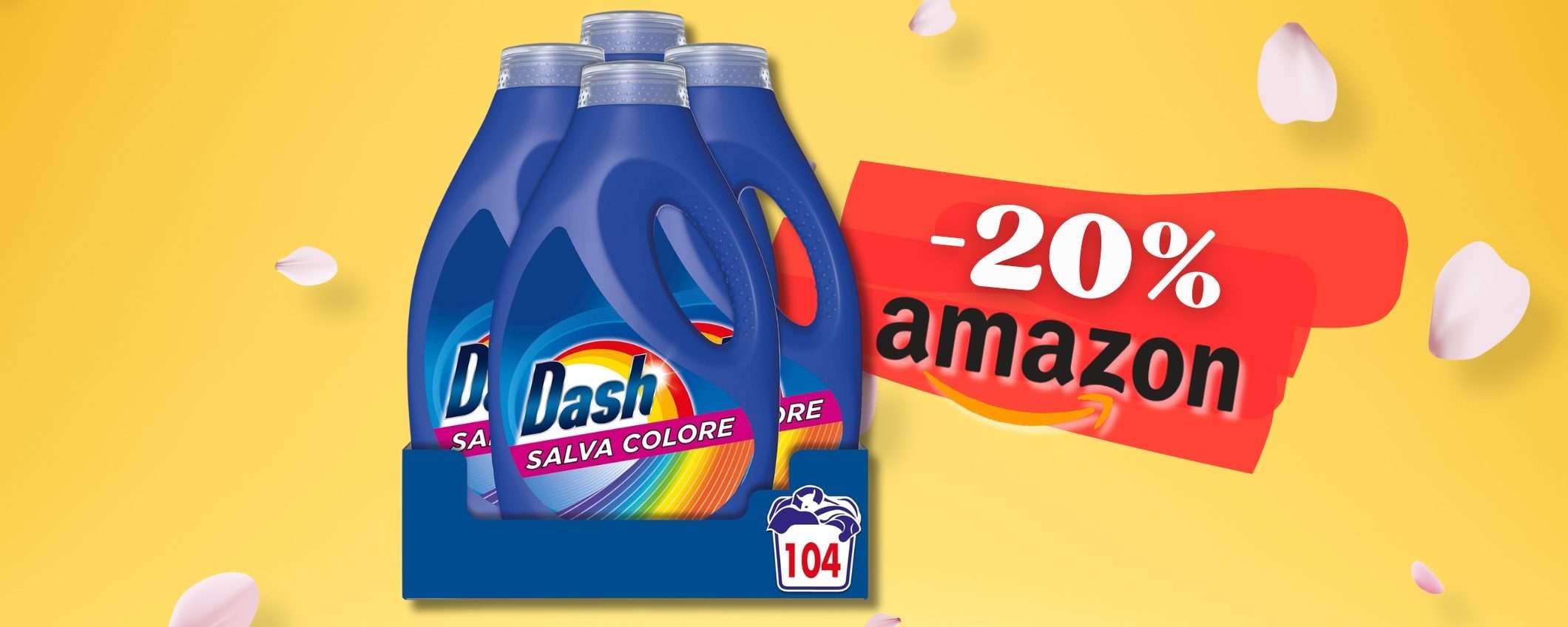 DASH liquido per bucato PROFUMATISSIMO: 104 lavaggi scontati al 20%