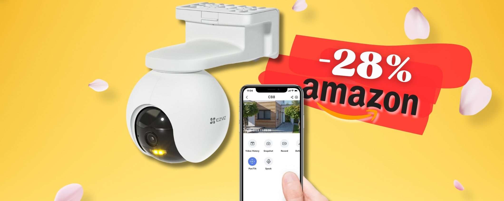 Telecamera ESTERNO a 360° con WiFi e senza fili: batteria da 210 giorni Telecamera ESTERNO a 360° con WiFi e senza fili: batteria da 210 giorni