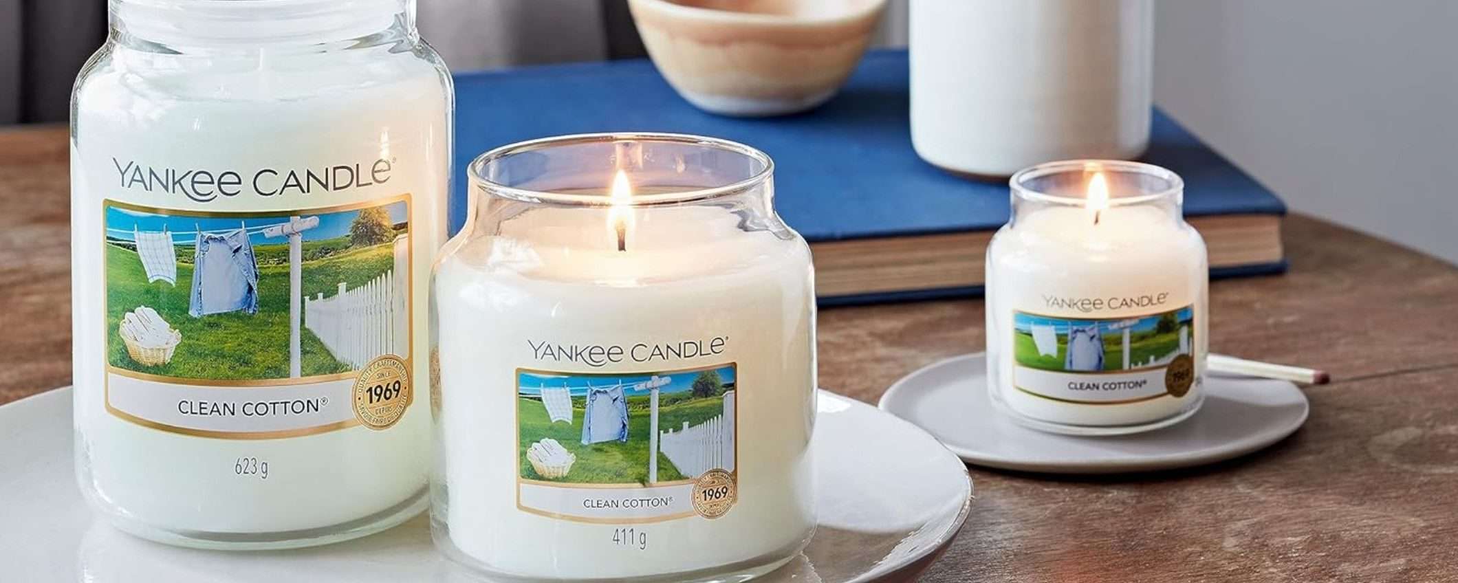 Candela profumata in giara Yankee Candle: profumo di cotone in SCONTO (-35%) Candela profumata in giara Yankee Candle: profumo di cotone in SCONTO (-35%)