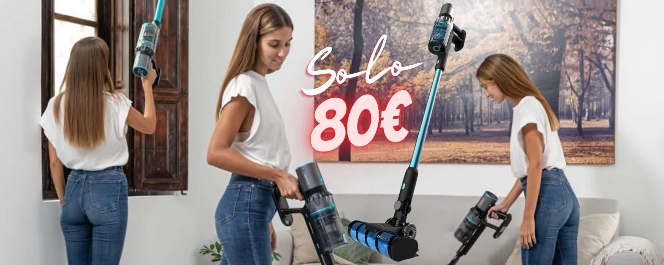 Aspirapolvere senza fili con aspirazione SUPER a soli 80€ su Amazon