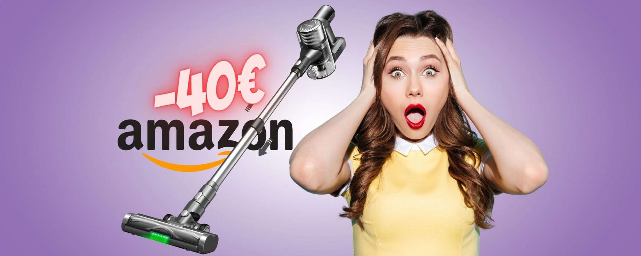 Aspirapolvere senza fili POTENTE in SCONTO di 40€ su Amazon