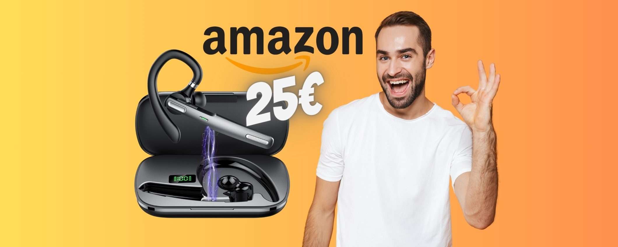 Auricolare Bluetooth con 100 ore di chiamate tuo a soli 25€ su Amazon Auricolare Bluetooth con 100 ore di chiamate tuo a soli 25€ su Amazon