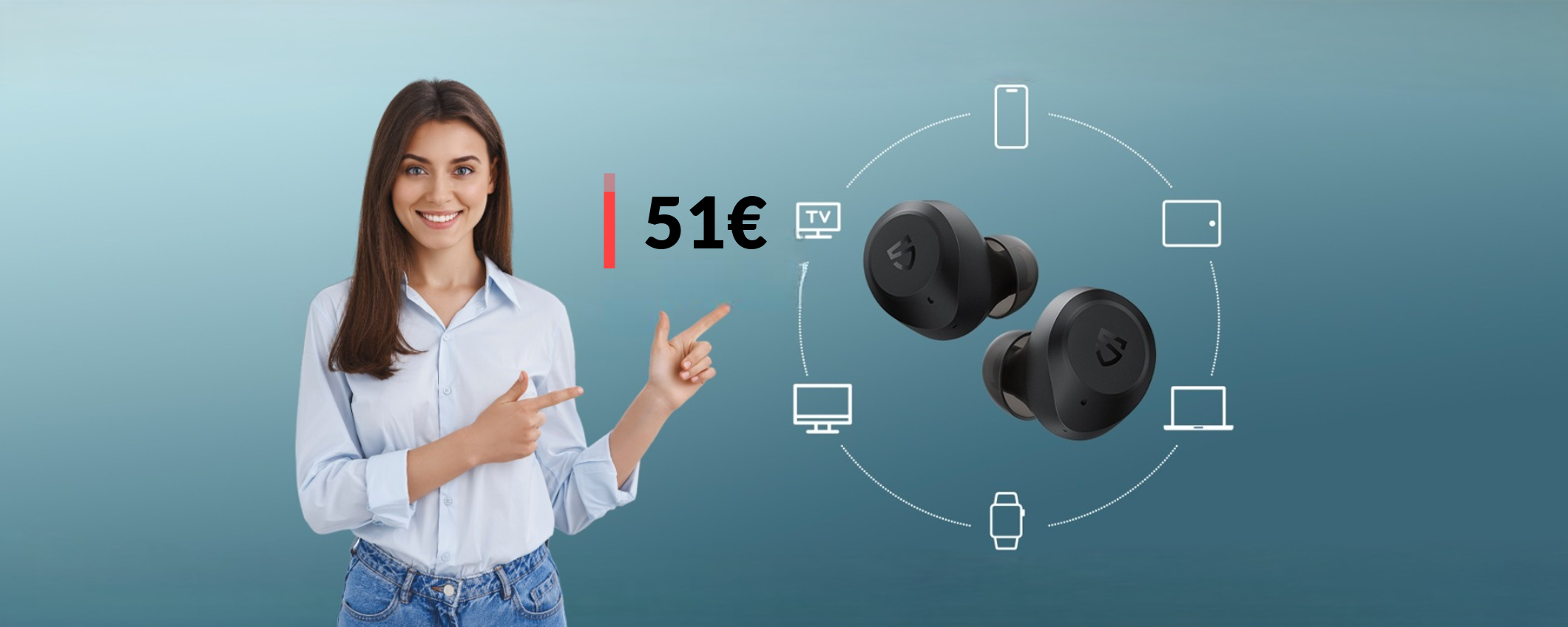 Con questi auricolari ti godi 30 ORE di musica (DOPPIO sconto)