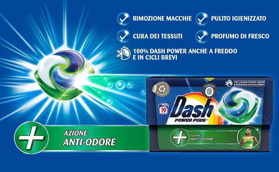 105 Pastiglie per lavatrice Dash Pods Anti-Odore a soli 34€ su Amazon