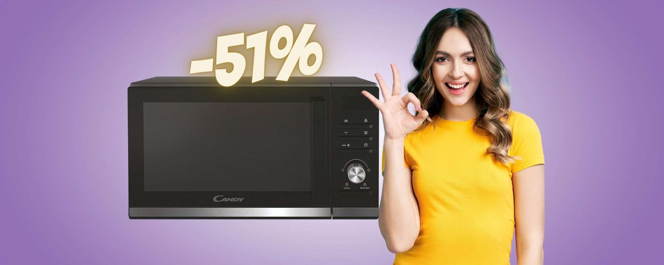 Candy Moderna: forno a microonde da 20 litri e 40 programmi (-51%)