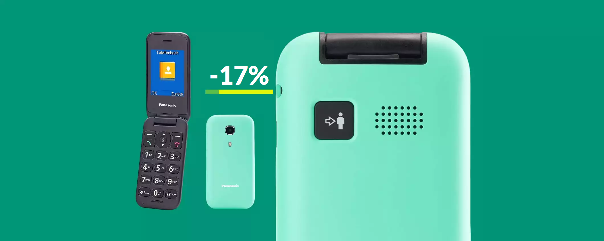 Cellulare Panasonic con tasto EMERGENZA: dura una vita (49€) Cellulare Panasonic con tasto EMERGENZA: dura una vita (49€)