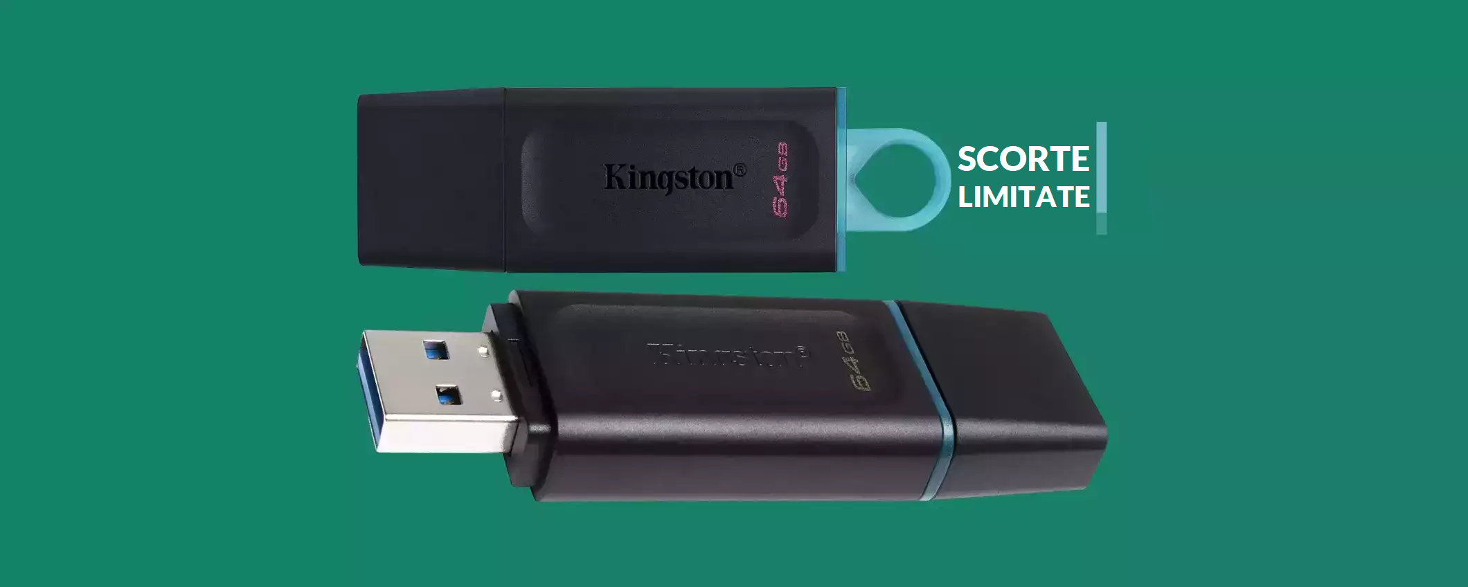 Chiavetta USB 64GB ad appena 6€: Kingston è una GARANZIA Chiavetta USB 64GB ad appena 6€: Kingston è una GARANZIA