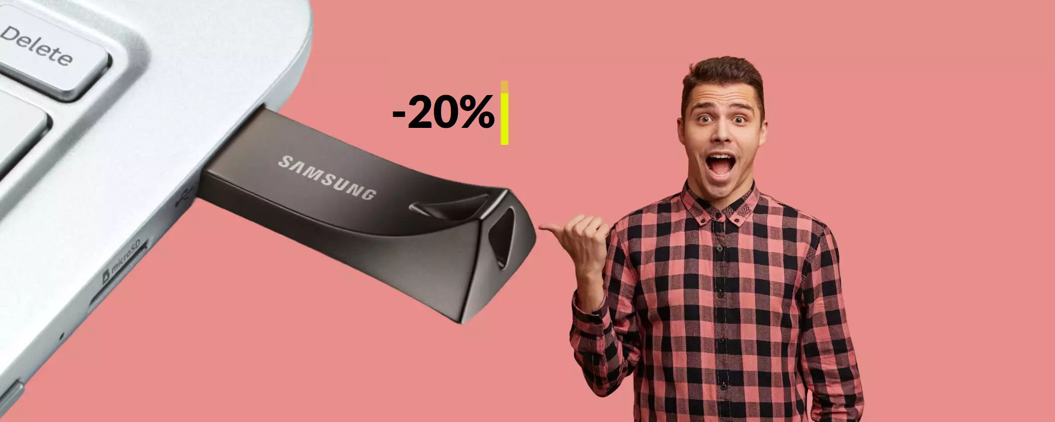 Chiavetta USB Samsung 64GB a prezzo irripetibile: bastano 15€