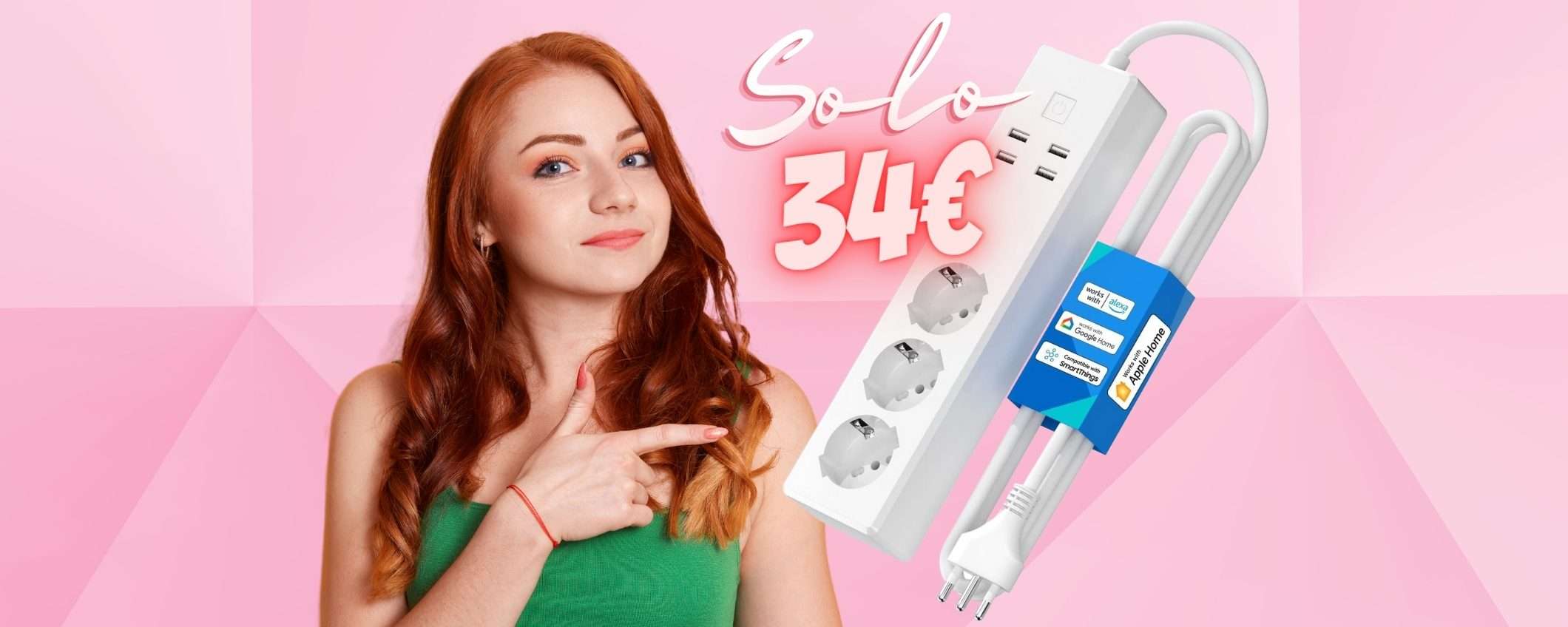 Ciabatta intelligente con 3 prese e 4 USB a POCHISSIMO (solo 34€) Ciabatta intelligente con 3 prese e 4 USB a POCHISSIMO (solo 34€)