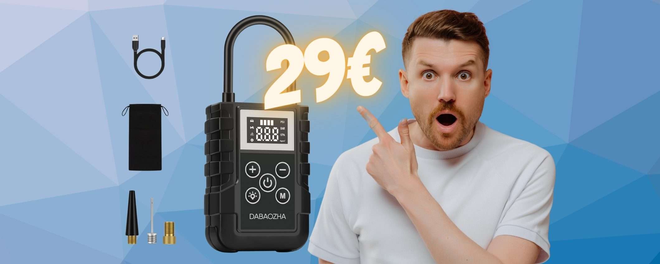 Compressore portatile che ti salva nei momenti cruciali (solo 29€) Compressore portatile che ti salva nei momenti cruciali (solo 29€)