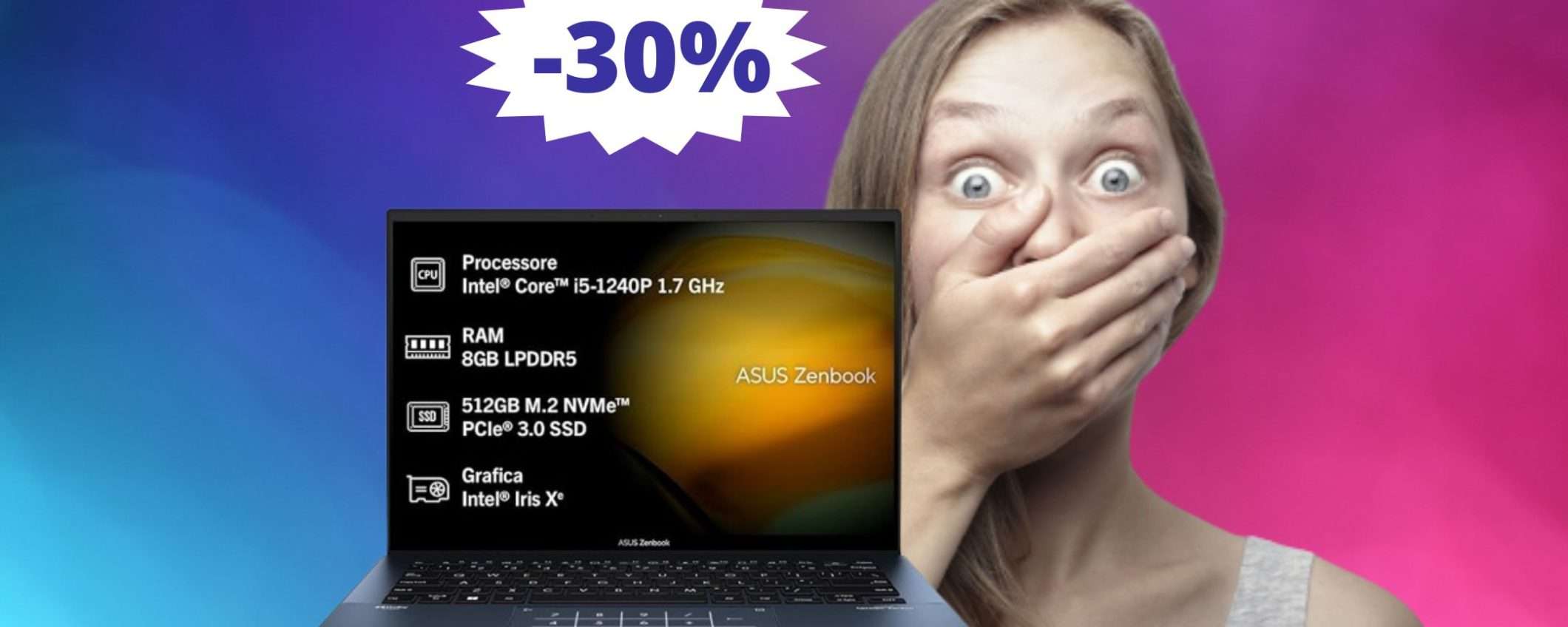 ASUS Zenbook 14: sconto IMPERDIBILE del 30%