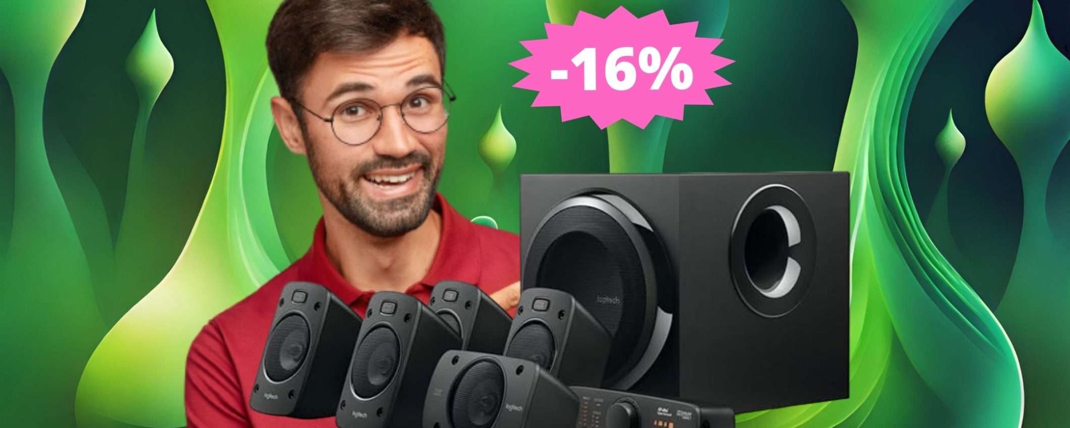 Altoparlanti Logitech Z906: OLTRE 50 euro di sconto su Amazon Altoparlanti Logitech Z906: OLTRE 50 euro di sconto su Amazon
