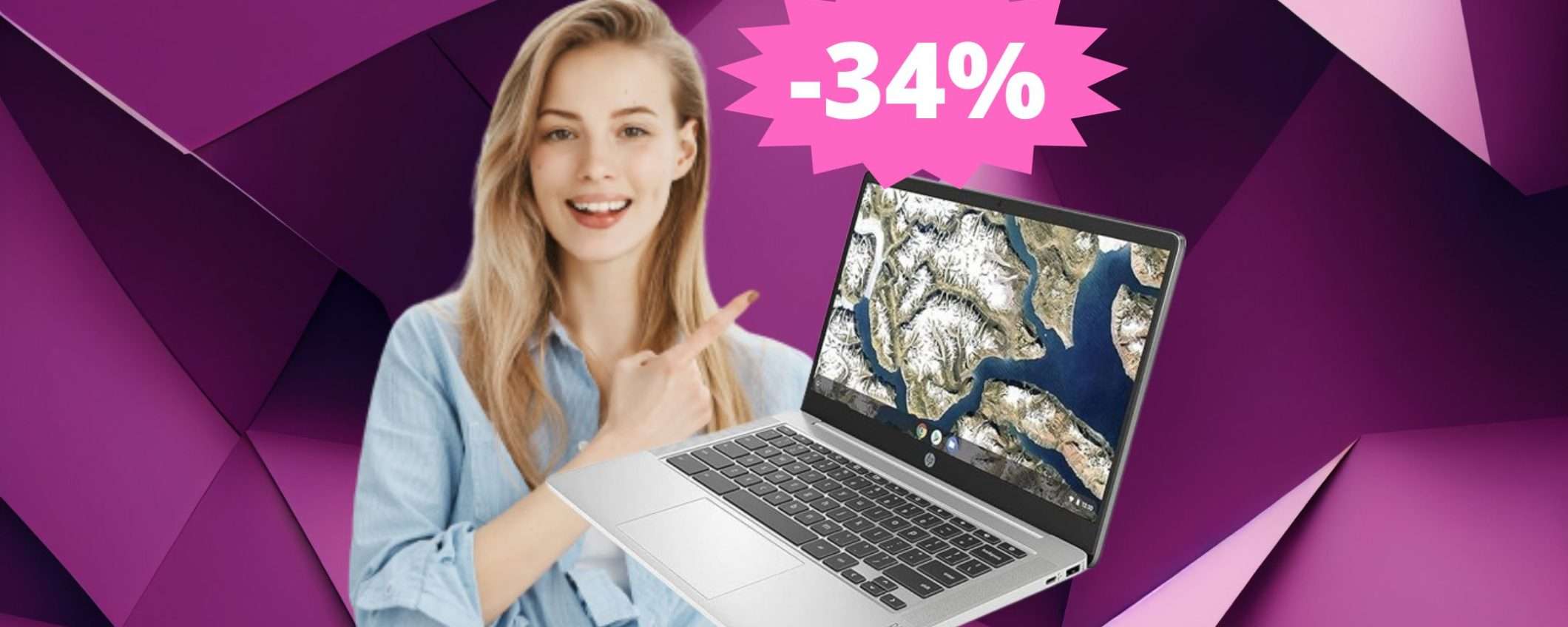 Chromebook HP 14a: sconto ESCLUSIVO su Amazon (-34%)