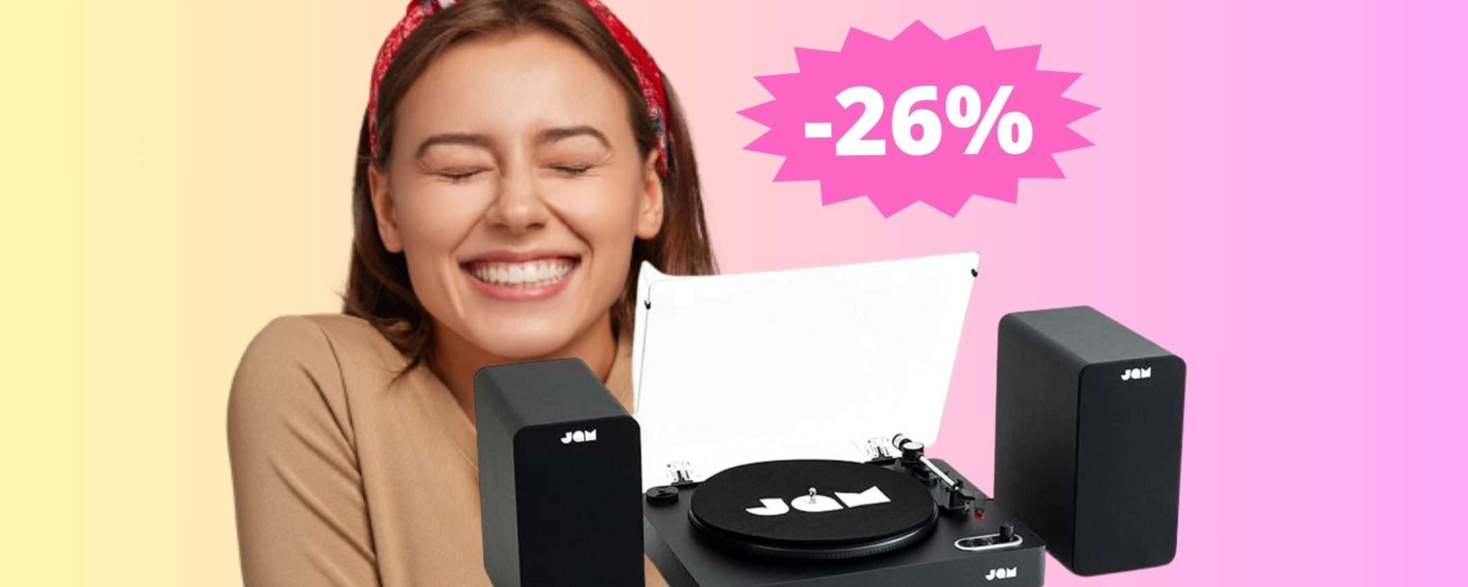 Giradischi e altoparlanti JAM: SUPER sconto del 26% su Amaozn Giradischi e altoparlanti JAM: SUPER sconto del 26% su Amaozn