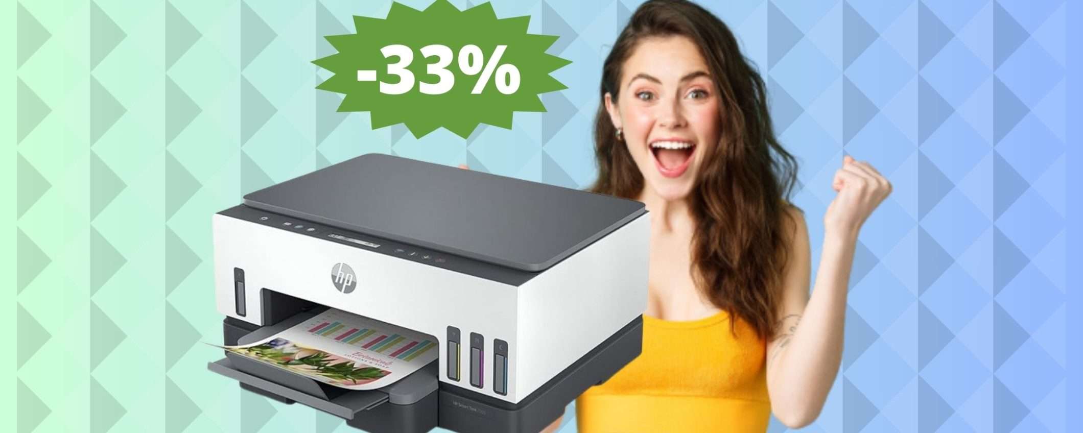 Stampante HP Smart Tank Plus: un AFFARE da non perdere (-33%)