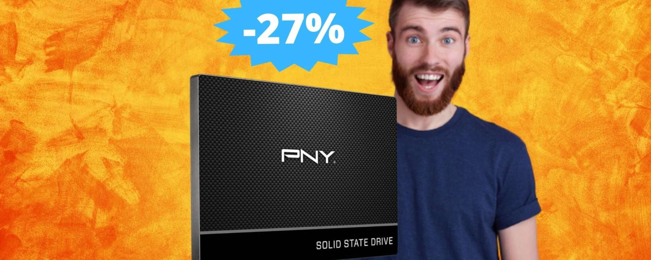 SSD PNY CS900 da 120GB:MEGA sconto del 27% su Amazon