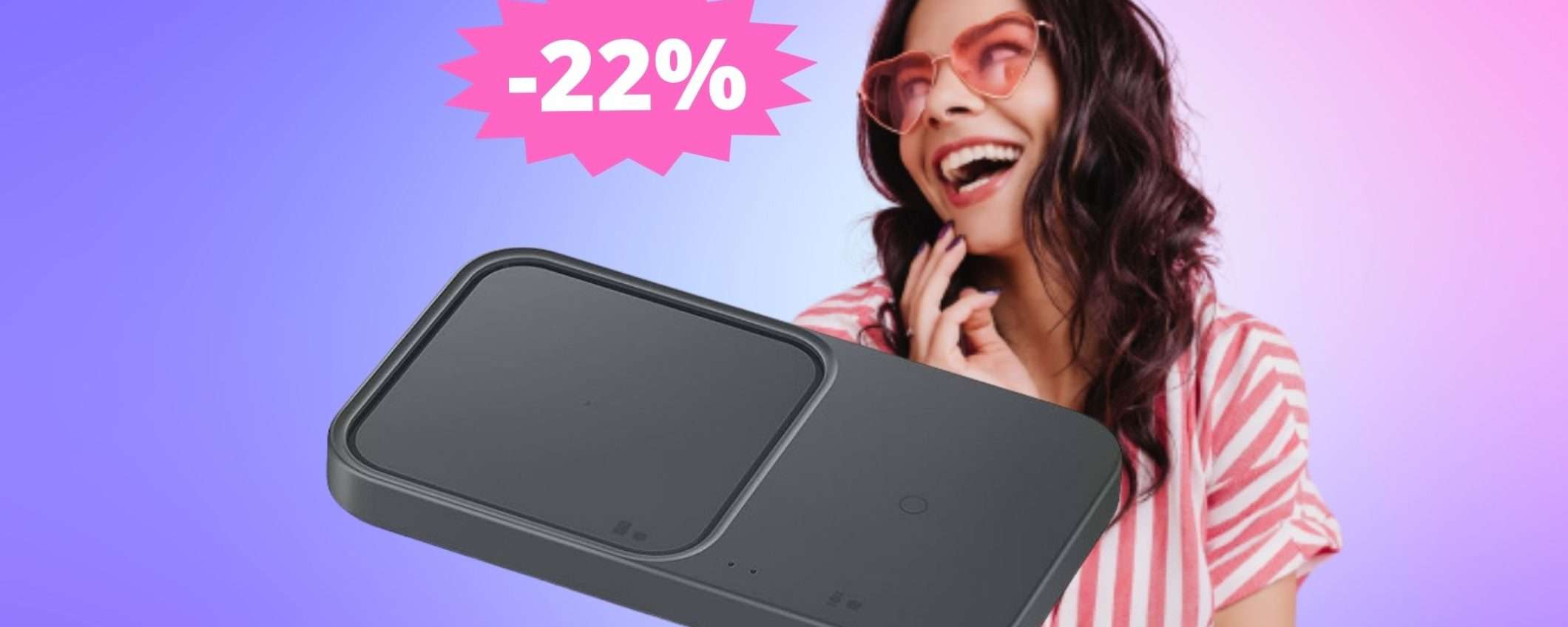 Samsung Charger Duo: sconto IMPERDIBILE del 22%