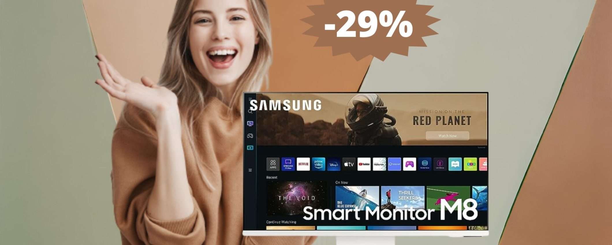 Samsung Smart Monitor M8: sconto IMBATTIBILE del 29% Samsung Smart Monitor M8: sconto IMBATTIBILE del 29%