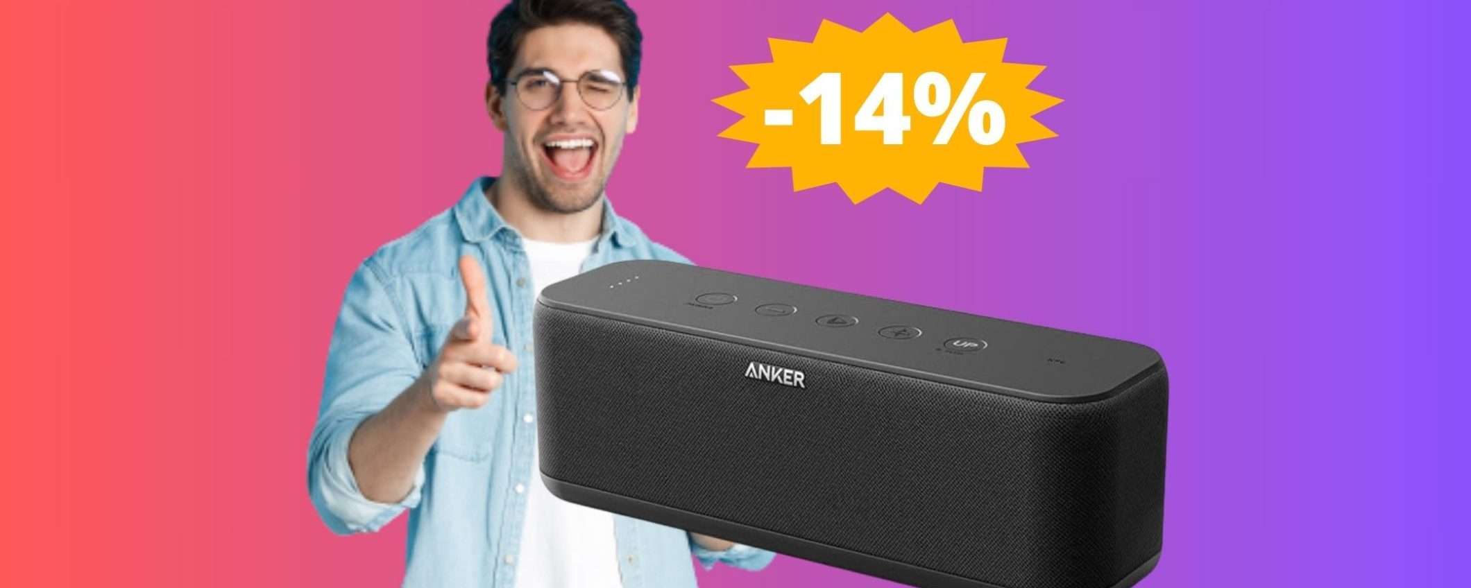 Speaker SoundCore Boost: sconto ESCLUSIVO del 14% su Amaozn