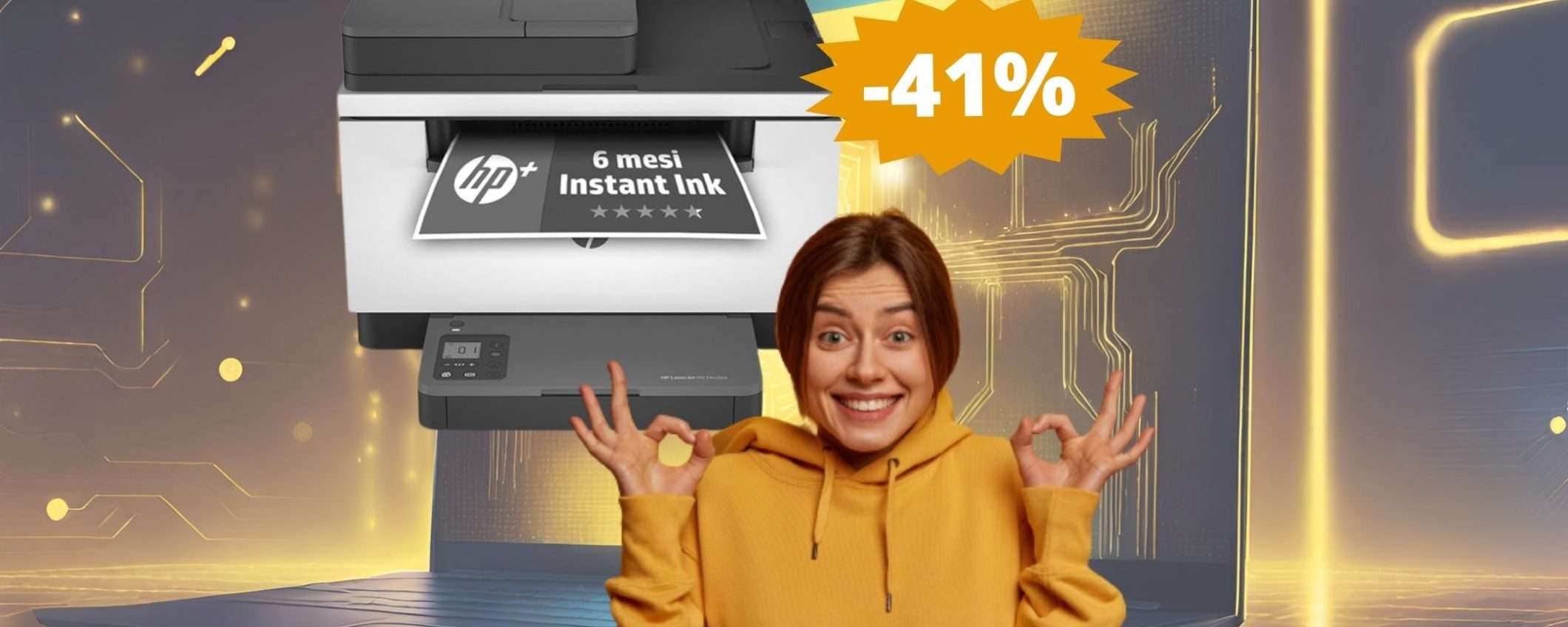 Stampante HP LaserJet 6GX01E: OLTRE 100 euro di sconto su Amazon Stampante HP LaserJet 6GX01E: OLTRE 100 euro di sconto su Amazon