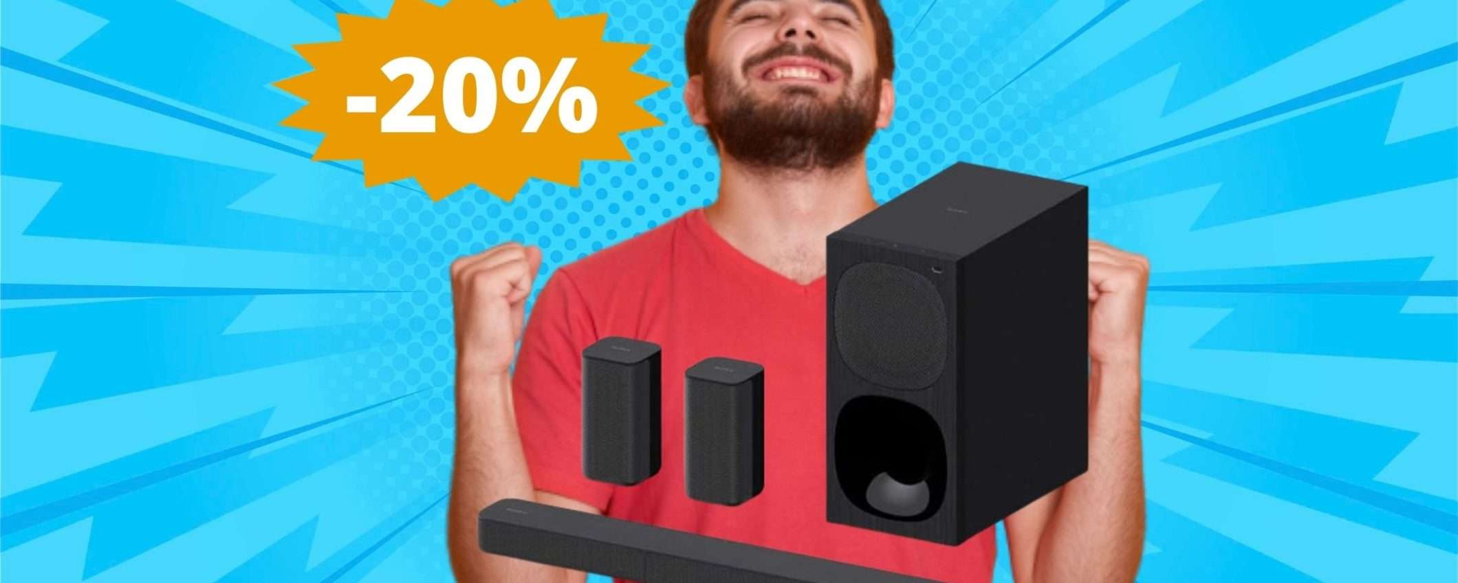 Soundbar Sony HT-S20R: SUPER sconto del 20% su Amazon