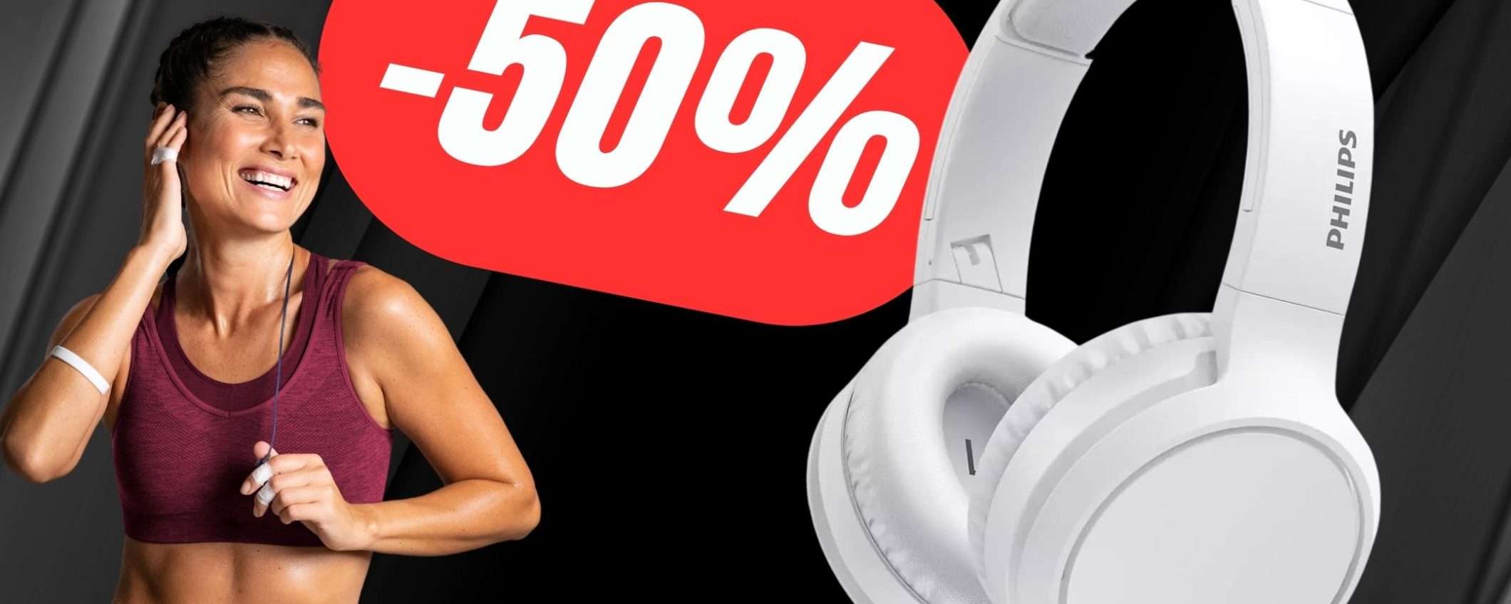 Le Cuffie Wireless PHILIPS perfette per la Palestra costano solo 27€!