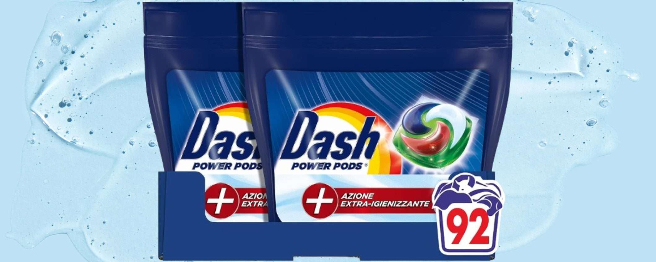 Dash Pods a prezzo SHOCK, sconto 42%: 92 lavaggi a 27€ (promo lampo Amazon)