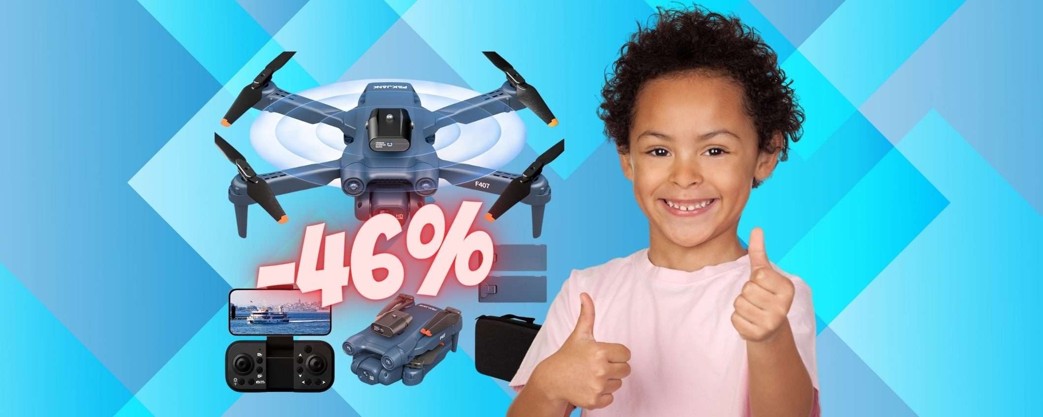 Drone con telecamera HD che ruota a 90° con doppia batteria (-46%) Drone con telecamera HD che ruota a 90° con doppia batteria (-46%)