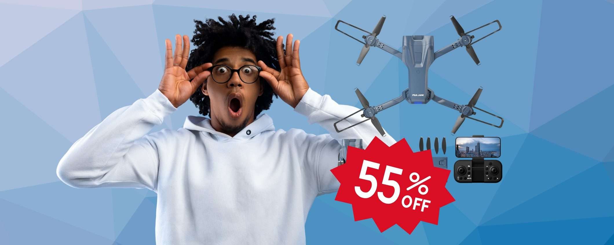 Drone con telecamera a PREZZO da SVENIMENTO con lo SCONTO del 55%