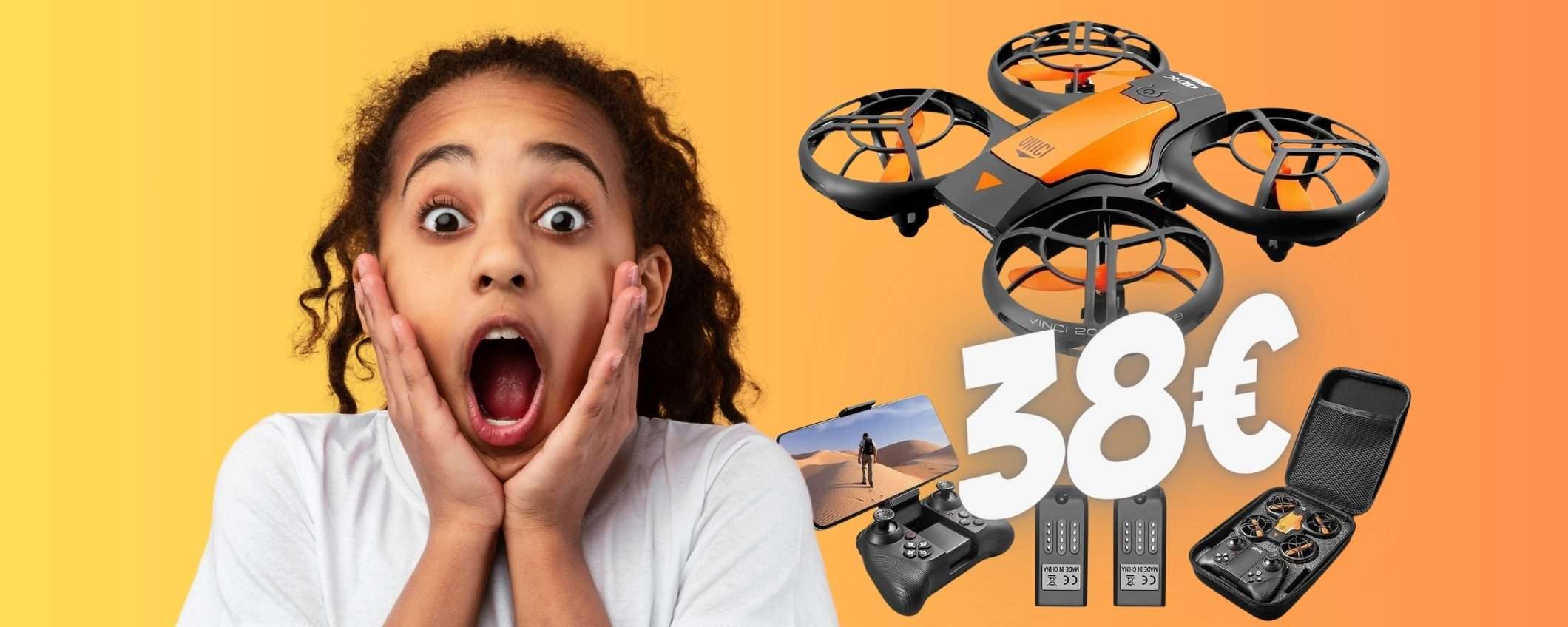 Drone con telecamera HD a soli 38€: il REGALO dei SOGNI a pochissimo Drone con telecamera HD a soli 38€: il REGALO dei SOGNI a pochissimo