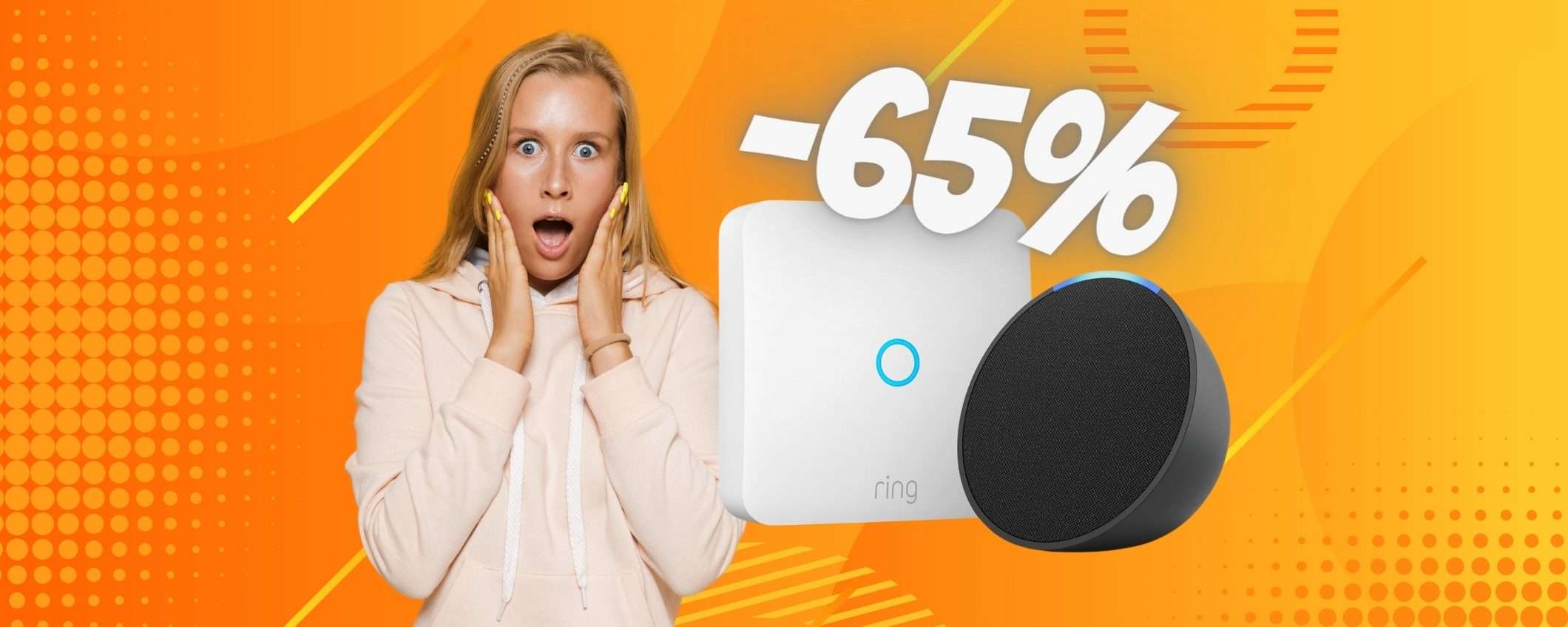 Echo Pop + Ring Intercom al 65% in MENO, PREZZO FUORI di TESTA