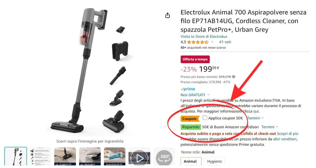 electrolux-animal-700-aspirapolvere-senza-filo-prezzo-shock-230e-coupon